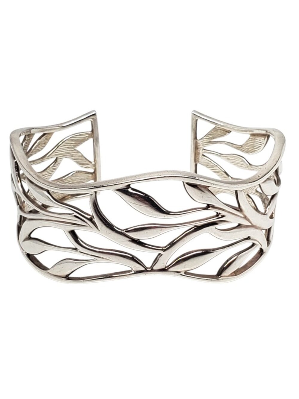 ATI Sterling Silver Openwork Leaf Cuff Bracelet #24641
